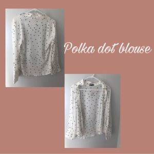 Polka dot white blouse